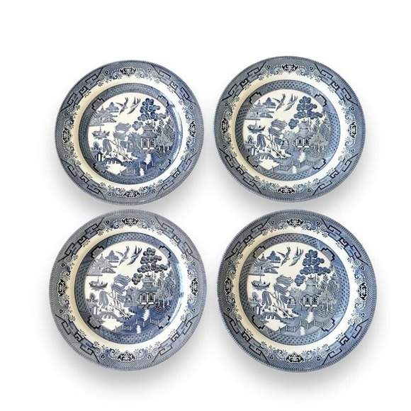 Churchill Other - Churchill England Blue Willow Dinner Plates Set/4 10 1/4'' Lion Head Flow Blue